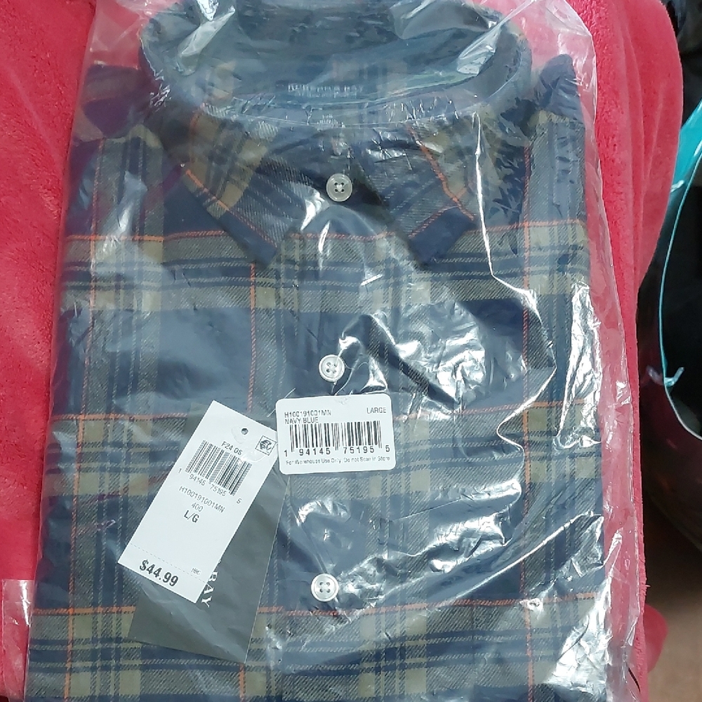 Men's HudsonBay Blue Flannel Plaid Shirt